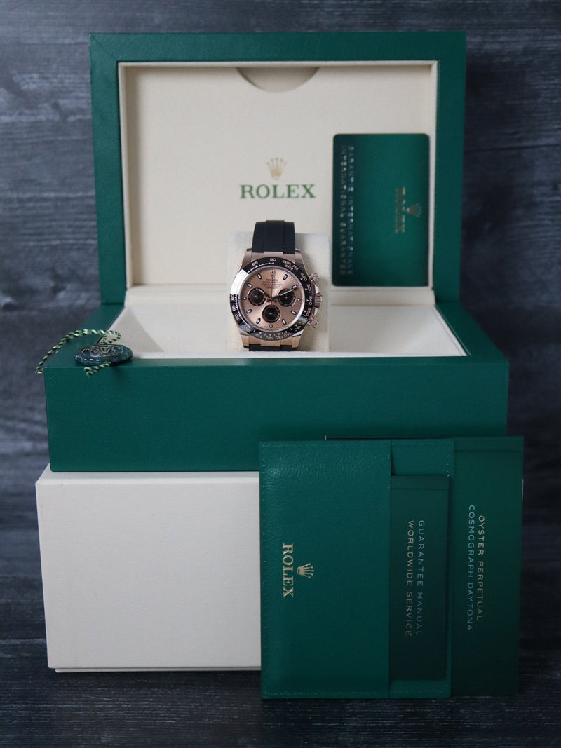 P5900: Rolex 18k Rose Gold Daytona, Ref. 116519LN, Box and 2021 Card