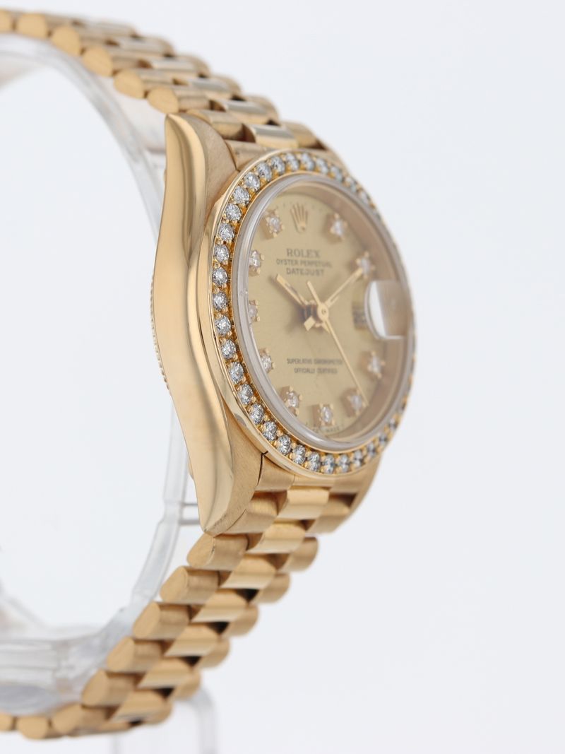 39998: Rolex 18k Ladies President, Ref. 69138, Box and Papers Circa 1990