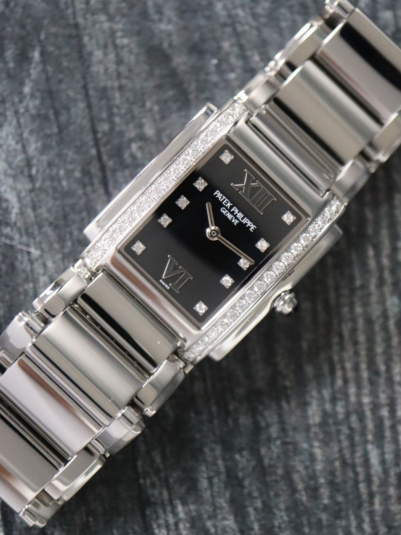 (Sold) 41170: Patek Philippe Stainless Steel Lady 24, Quartz, Ref. 4910/10A
