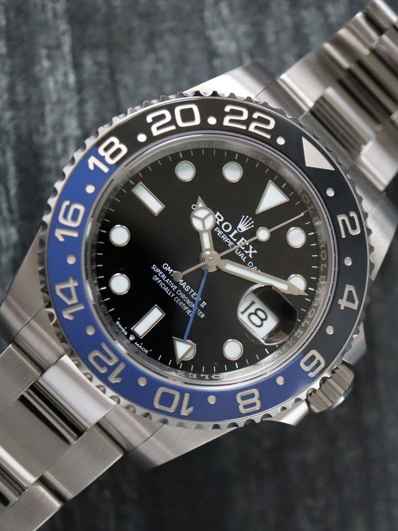 (T) 40933: Rolex GMT-Master II "Batman", Ref. 126710BLNR, Box and 2024 Card