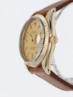 40306: Rolex 14k Yellow Gold Date, 15037, Circa 1986