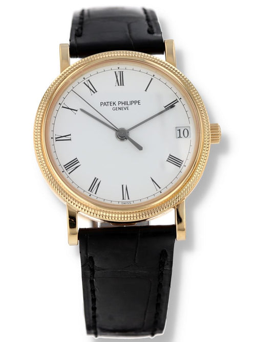 40191: Patek Philippe 18k Yellow Gold Calatrava, Automatic, Ref. 3802J, Patek Box