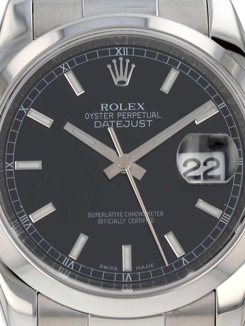 J41036: Rolex Datejust 36, Ref. 116200, 2010 Full Set + 2015 Rolex Service Card