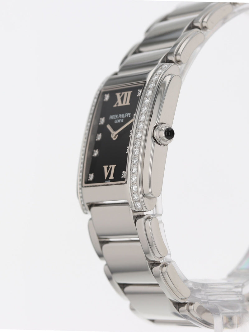(Sold) 41170: Patek Philippe Stainless Steel Lady 24, Quartz, Ref. 4910/10A