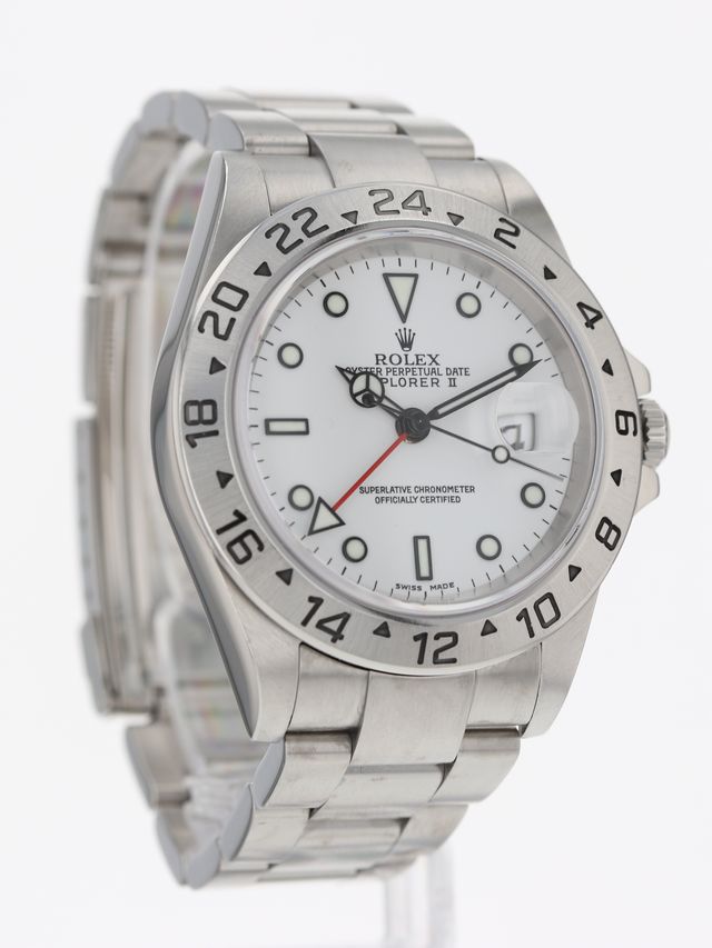 40332: Rolex Explorer II, "Polar" Dial, Ref. 16570, Box and Papers, 2023 Service Card