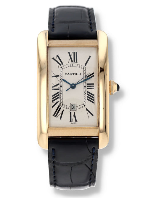 41094: Cartier 18k Tank Americaine Large, Ref. W2603156, Cartier Pouch