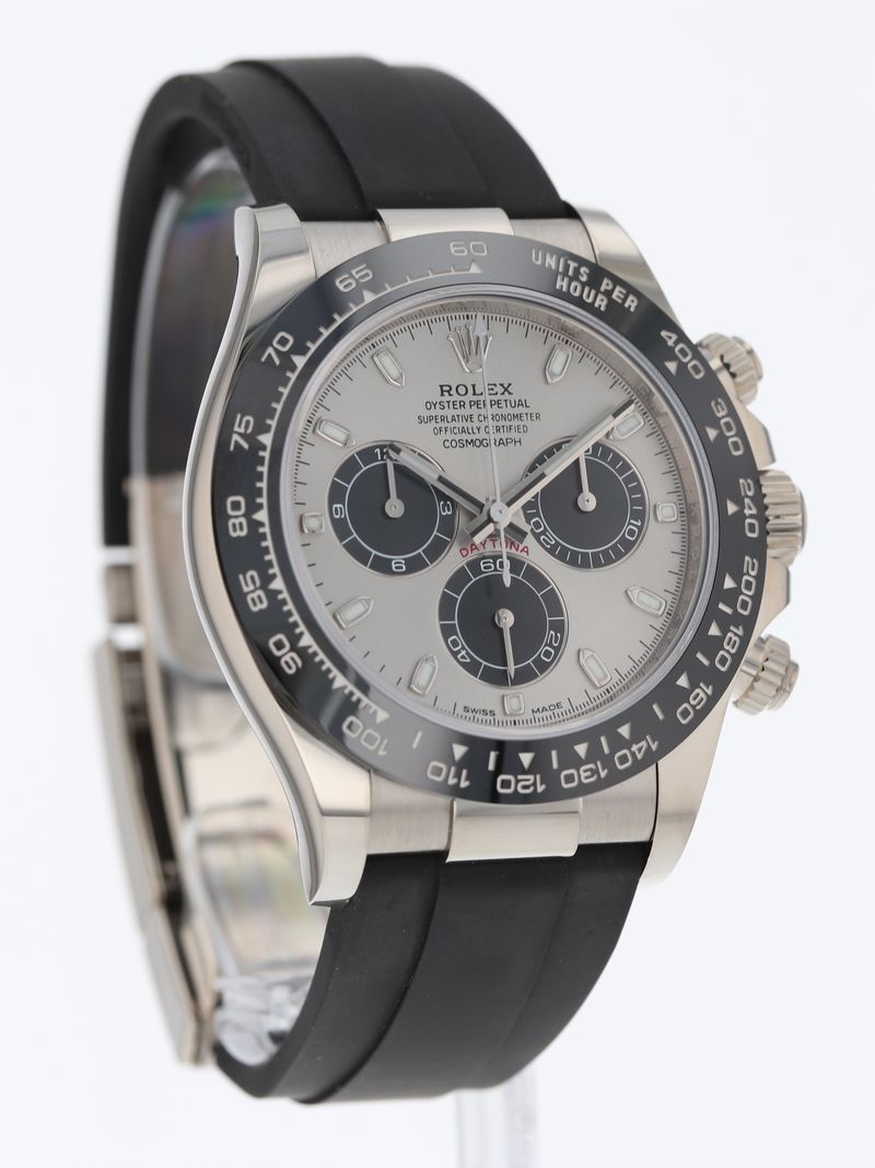 40882: Rolex 18k White Gold Daytona, "Ghost" Ref. 116519LN, Box and 2022 Card