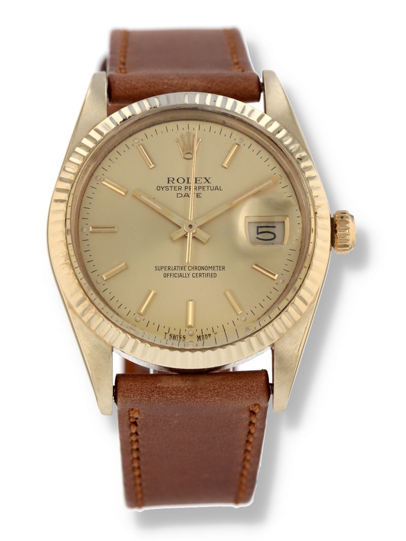 40306: Rolex 14k Yellow Gold Date, 15037, Circa 1986