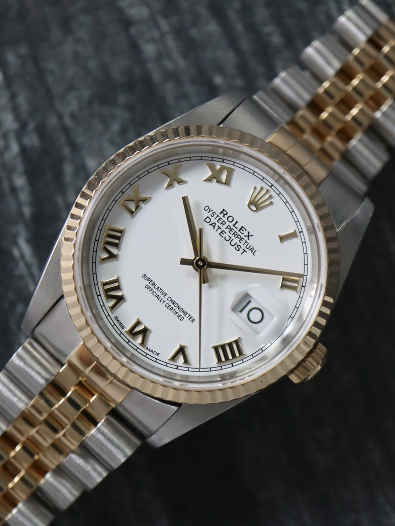 (Hold PD BOS) 41122: Rolex Datejust 36, Ref. 16233, Rolex Box and 1996 Papers. Rolex 2023 Service Card