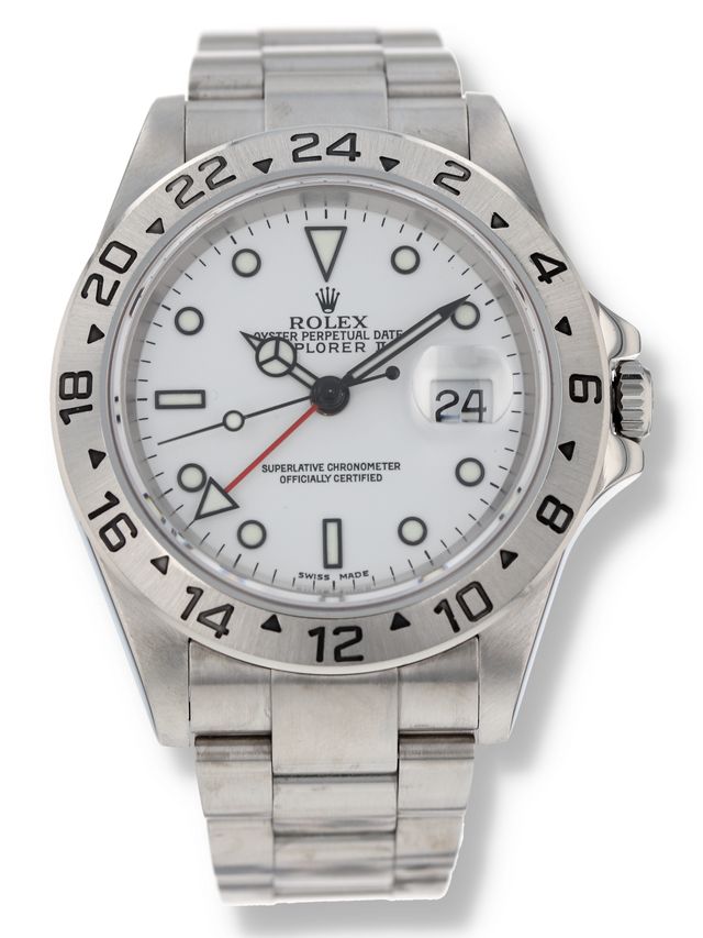 40332: Rolex Explorer II, "Polar" Dial, Ref. 16570, Box and Papers, 2023 Service Card