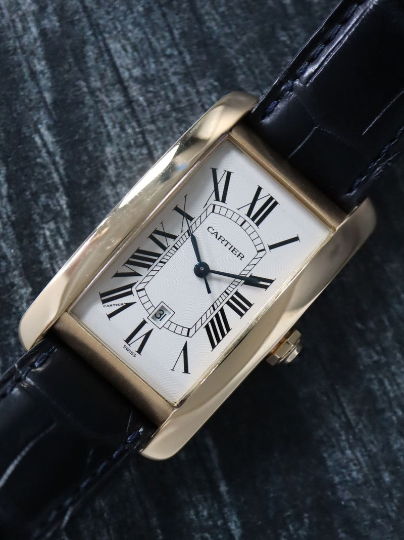 41094: Cartier 18k Tank Americaine Large, Ref. W2603156, Cartier Pouch