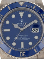 M40324: Rolex 18k White Gold Submariner 40, Ref. 116619LB, Box and Card 2009