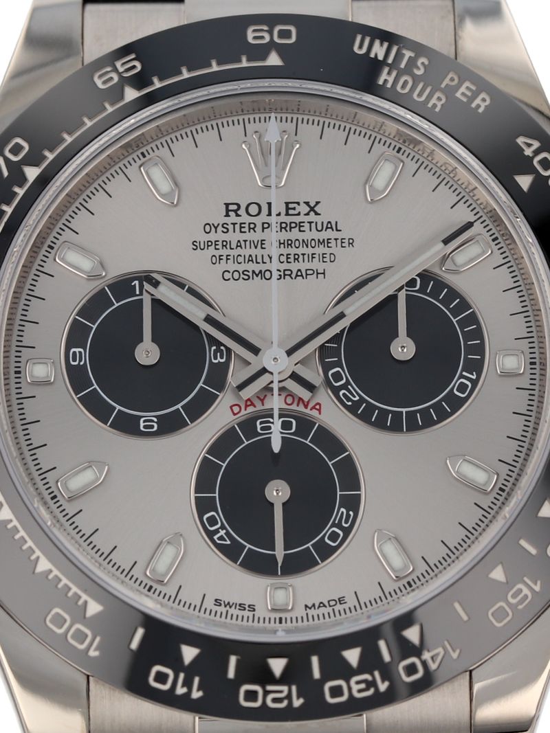 40882: Rolex 18k White Gold Daytona, "Ghost" Ref. 116519LN, Box and 2022 Card
