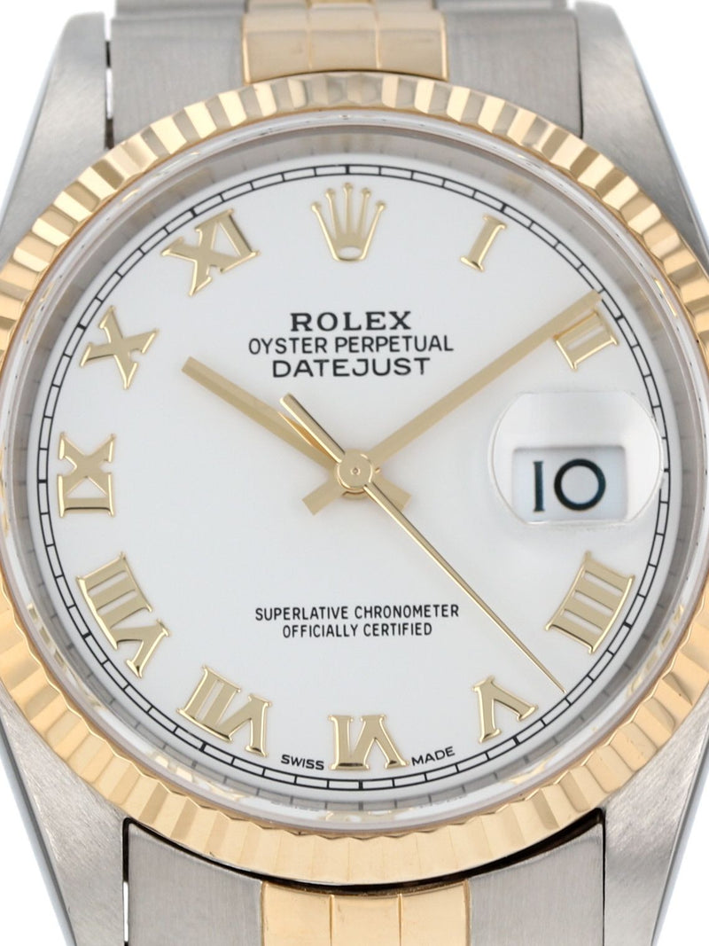 (Hold PD BOS) 41122: Rolex Datejust 36, Ref. 16233, Rolex Box and 1996 Papers. Rolex 2023 Service Card