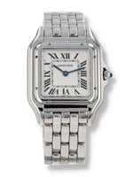 J41080: Cartier Stainless Steel Medium Panther, WSPN0007, Box and Card