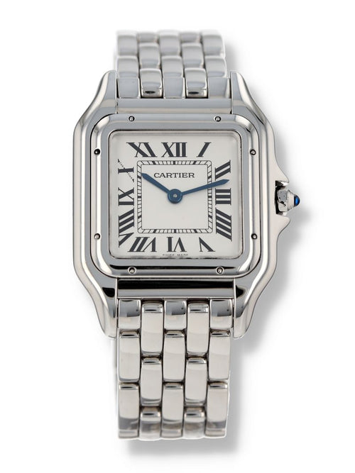 J41080: Cartier Stainless Steel Medium Panther, WSPN0007, Box and Card