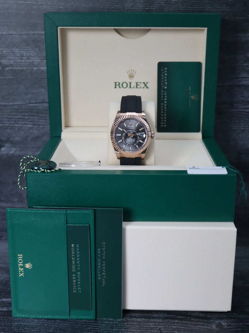 M41219: Rolex 18k Rose Gold Sky-Dweller, Ref 326235, 2021 Full Set, New Old Stock