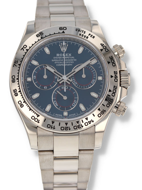 41155:Rolex 18k White Gold Daytona, Ref. 116509, Box and 2017 Card