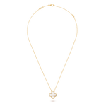 38389: Van Cleef & Arpels Vintage 18k Yellow Gold Mother of Pearl Alhambra Necklace