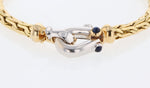 18k Yellow Gold Bracelet Length: 7"