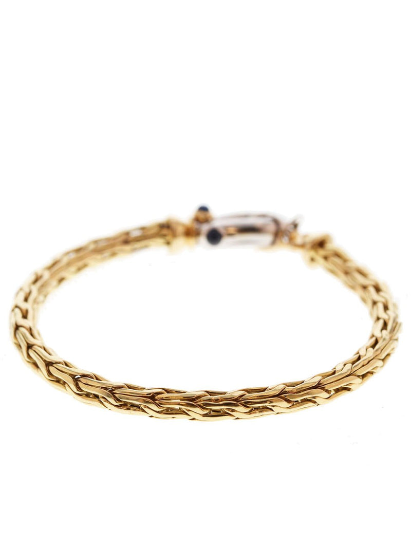 18k Yellow Gold Bracelet Length: 7"