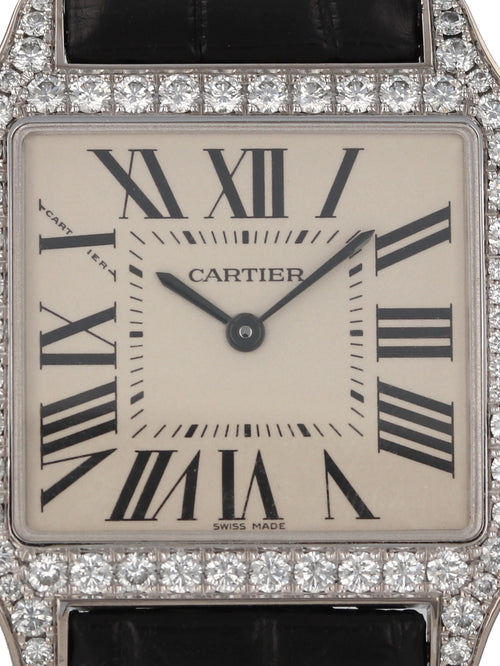 34363: Cartier 18k White Gold Medium Santos Dumont, Ref. WH100251