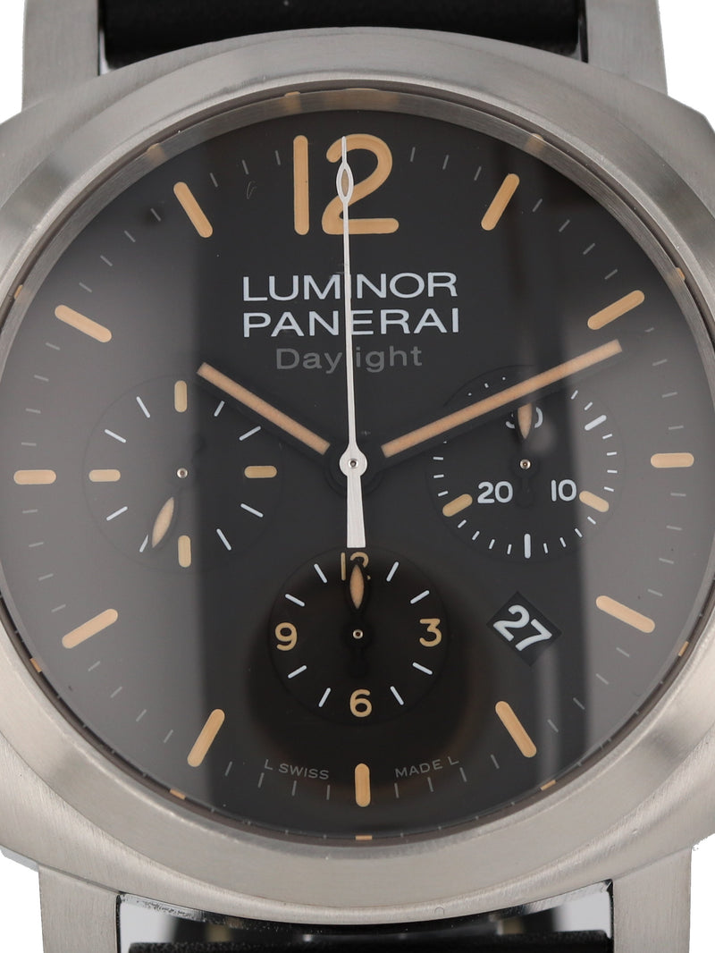 35483: Panerai stainless steel Luminor Daylight Chronograph, Ref. PAM00356