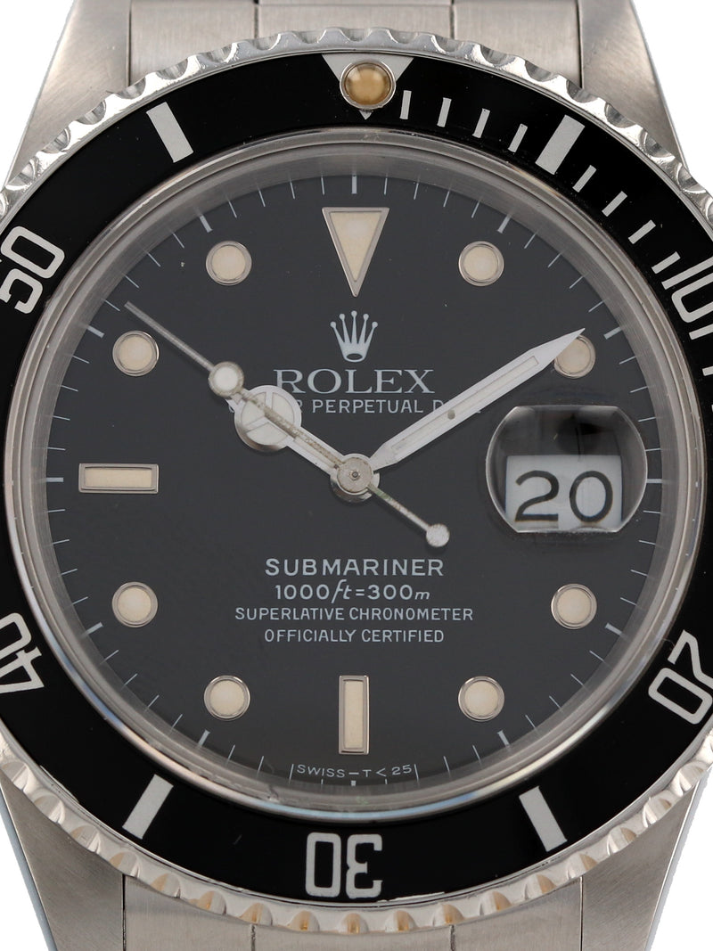 35817: Rolex "Transitional" Submariner, Ref. 168000, 1986 Full Set