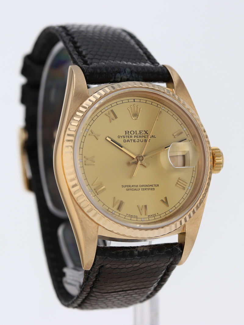 35906: Rolex 18k Yellow Gold Datejust, Ref. 16018, Circa 1983