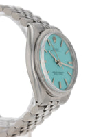 35907: Rolex vintage 1963 Oyster Perpetual, Custom Color Turquoise Dial, Ref. 1007