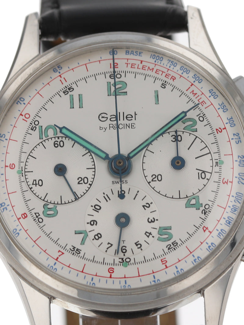 35925: Gallet by Racine Multichron, Vintage 1960's Chronograph