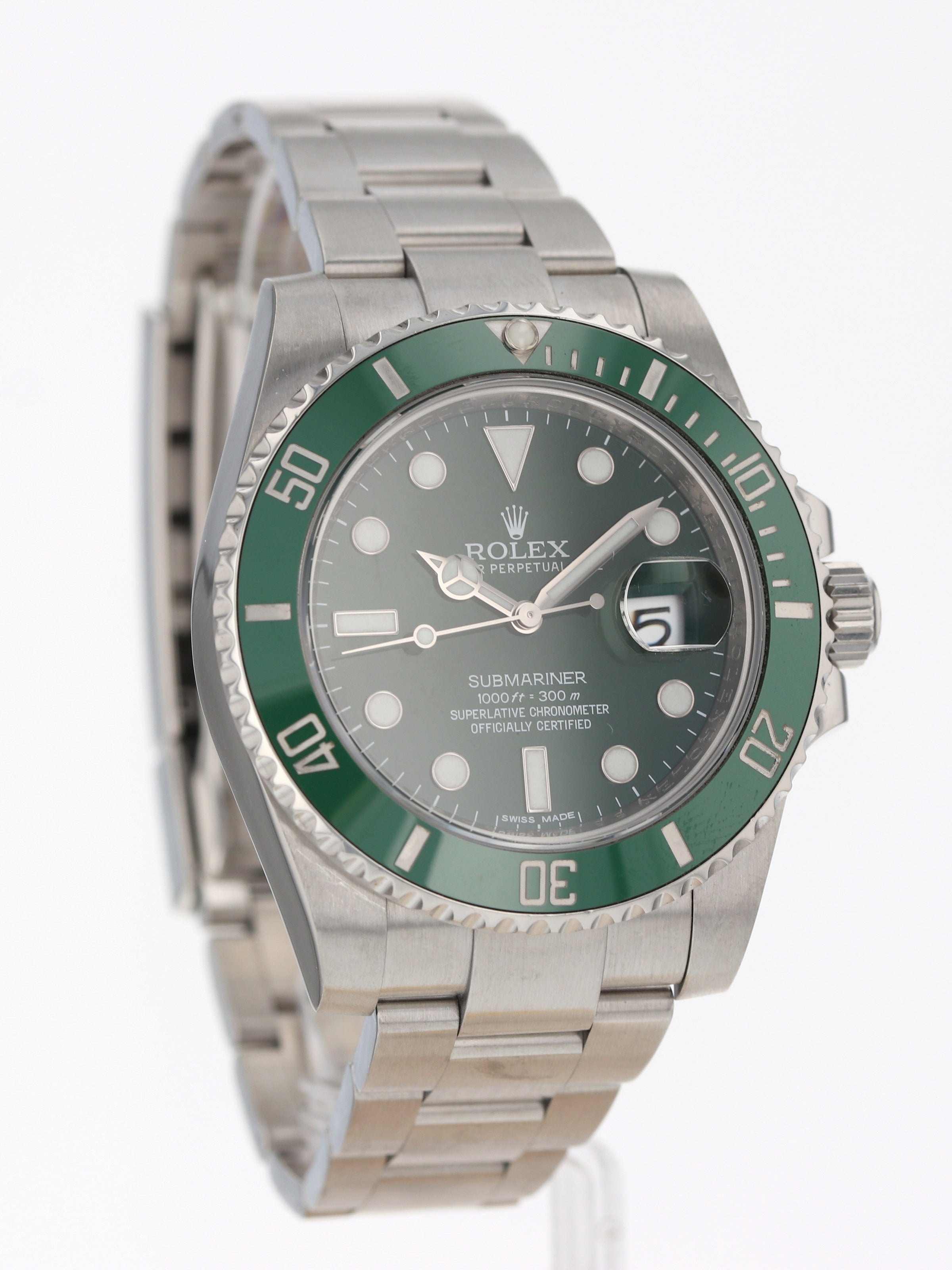 HQ Milton - 2015 Rolex Submariner 116610LV Hulk with Box & Card,  Inventory #A4654, For Sale