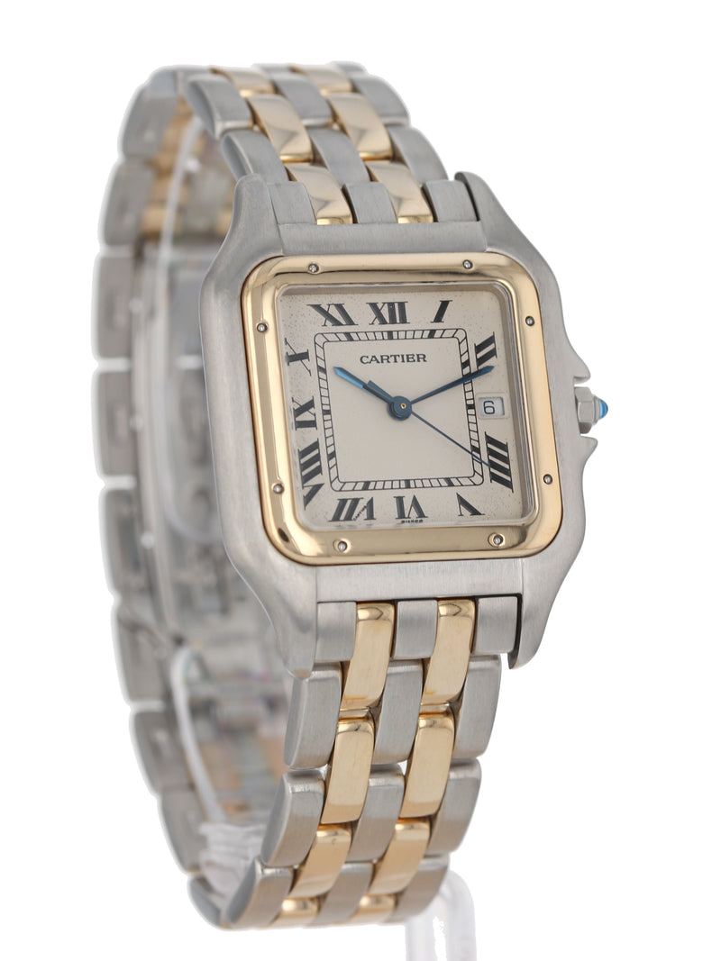 36415: Cartier Steel and Gold Large Panther, Quartz