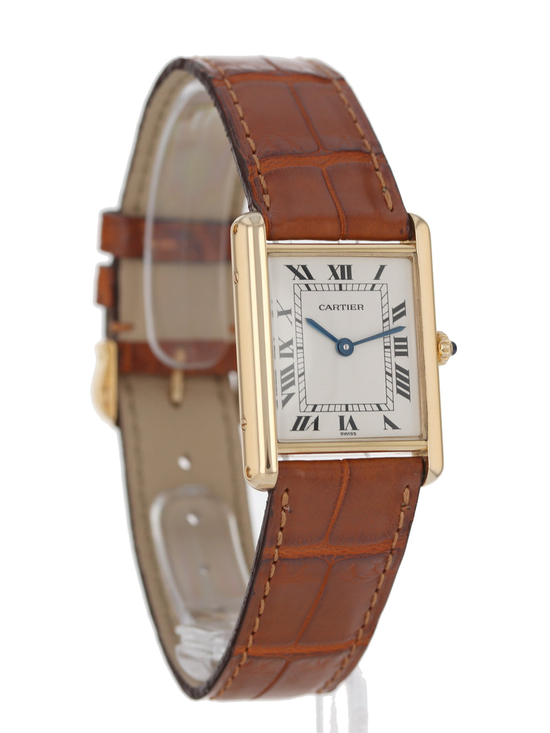 36444: Cartier 18k Small Tank Louis, Quartz, Unworn with Box and Papers