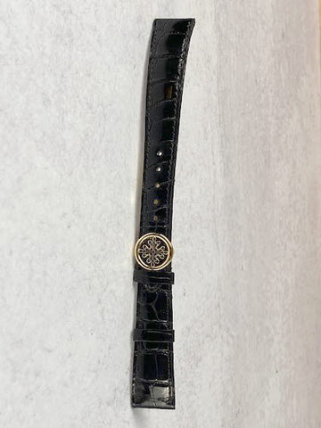 36531: Patek Philippe 18mm Black Alligator Strap with 18k