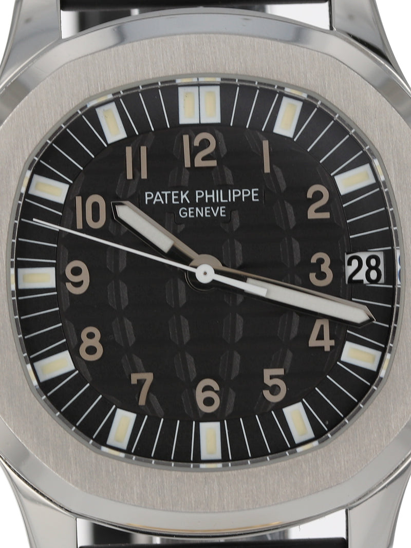 Patek Philippe Aquanaut Jumbo 38mm Yellow Gold Black Dial Mens Watch 5065