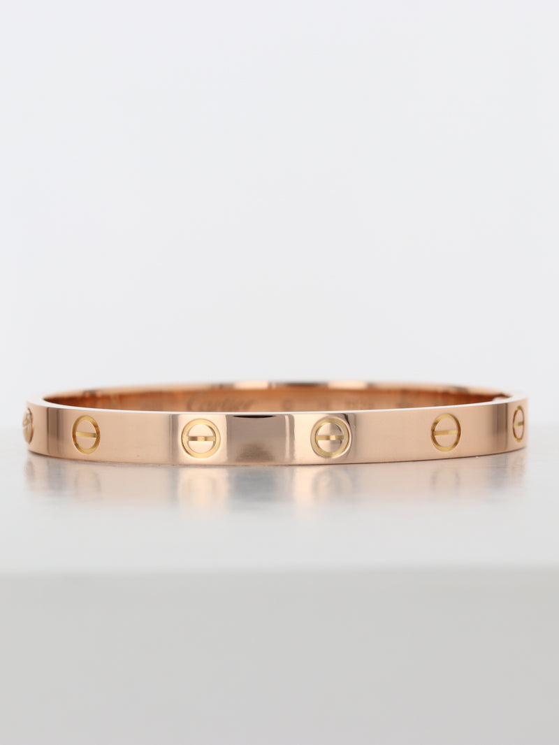 36685: Cartier 18k Rose Gold Love Bracelet, Size 17. Cartier Box.