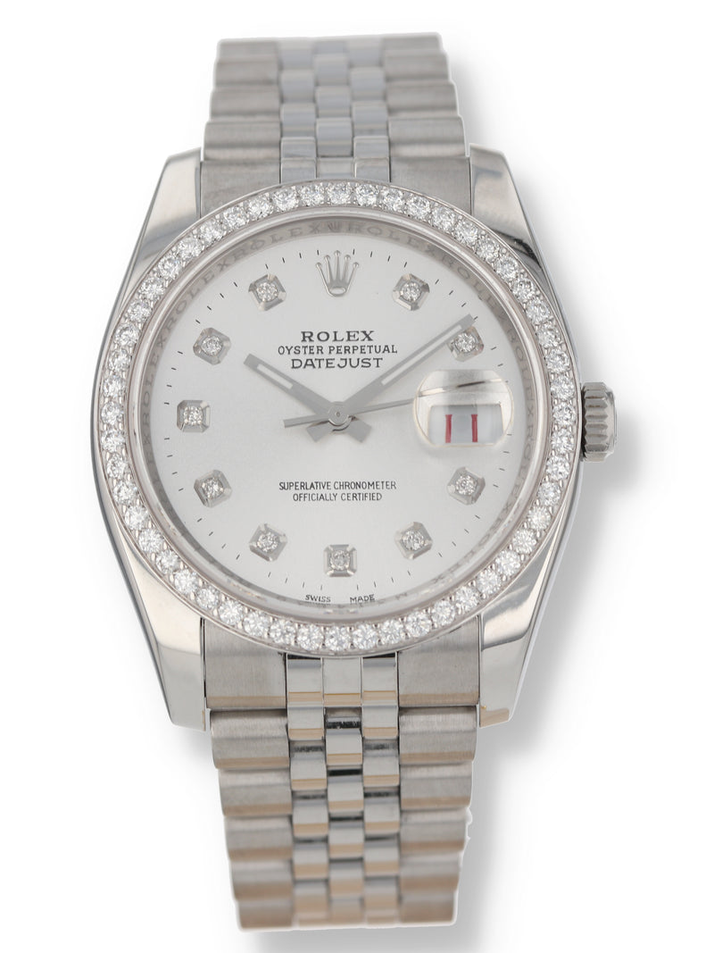 37407: Rolex Datejust, Ref. 116234, Circa 2007, Custom Diamond Dial and Bezel