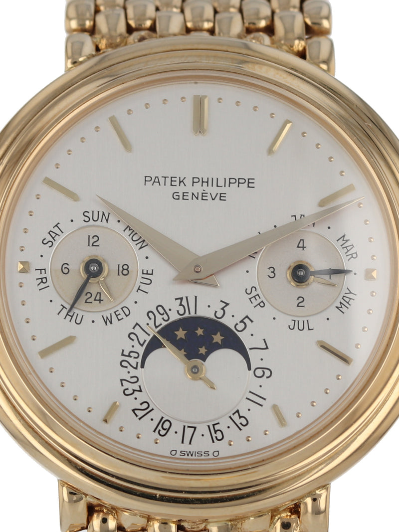 37705: Patek Philippe 18k Yellow Gold Perpetual Calendar, Ref. 3945/2J, Circa 1986