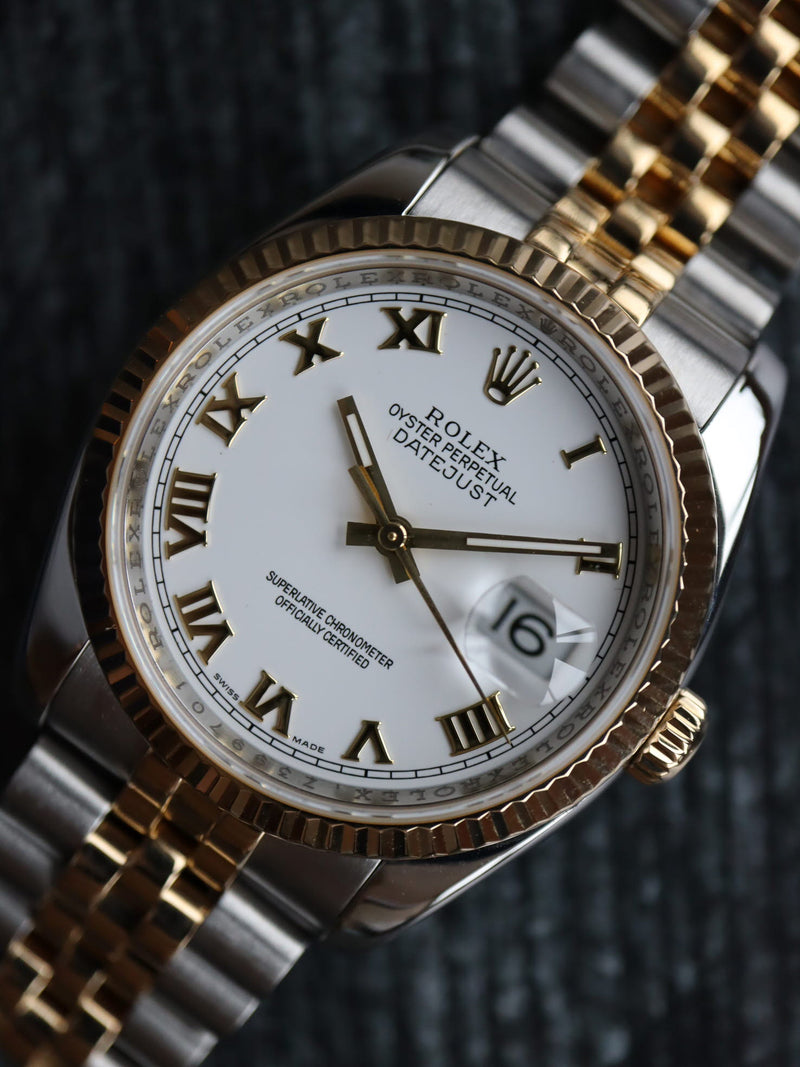 Rolex 116233 Datejust 36 White Roman Dial 18K White Gold