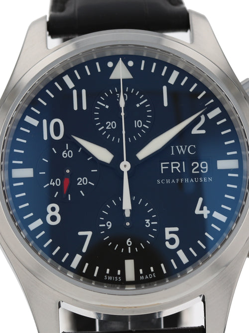 37913: IWC Pilot's Watch Chronograph, Ref. 3717-01, 2008 Full Set