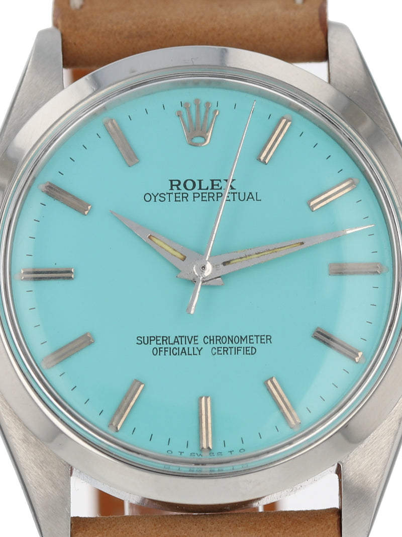 37923: Rolex Vintage 1959 Oyster Perpetual, Custom Color Dial, Ref. 1002