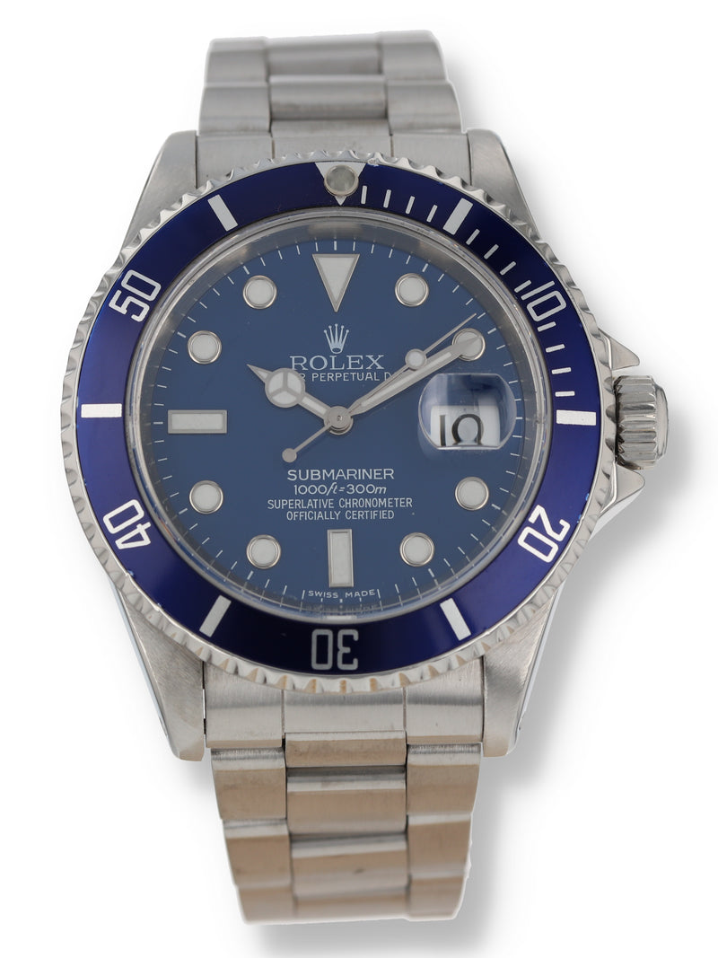 37938: Rolex Submariner, Custom Blue, Ref. 16610, Circa 1995