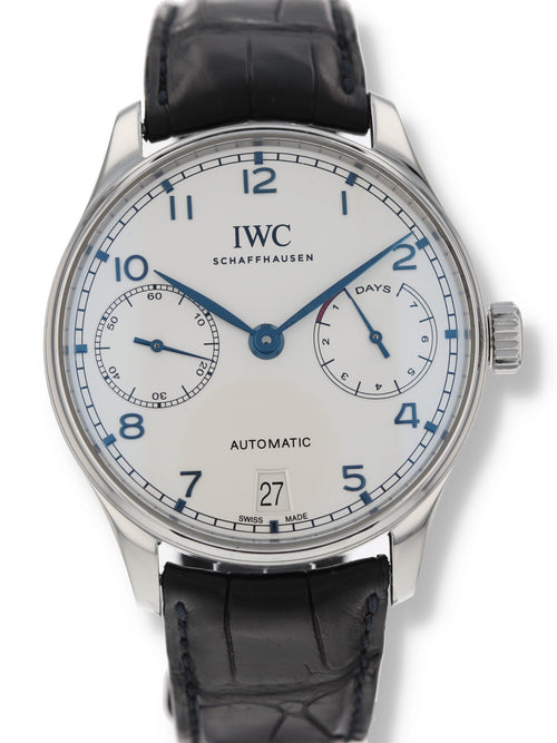 38113: IWC Portugieser, Ref. IW500705, 2018 Full Set with 2022 Factory Service