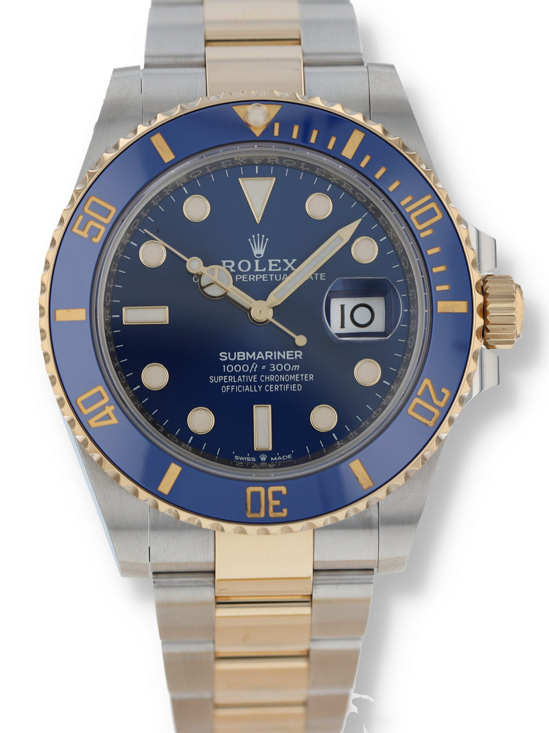 2021 Rolex Submariner Blue 18k Gold & Stainless 41mm Watch 126613LB BO