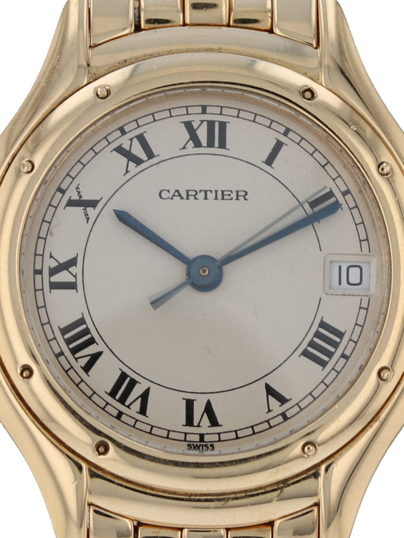 38122: Cartier 18k Yellow Gold Cougar, Quartz, Size 30mm