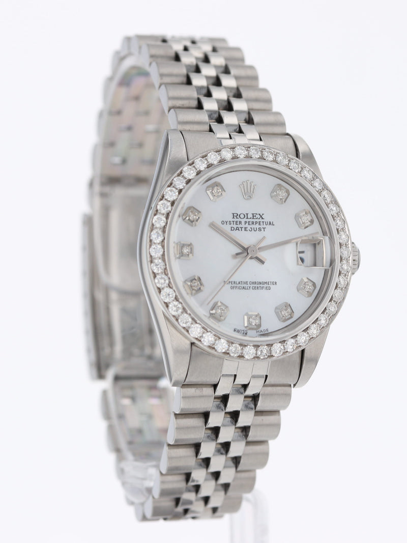 38192: Rolex Mid-Size Datejust, Custom Diamond Dial and Bezel, Ref. 78240, Circa 1999