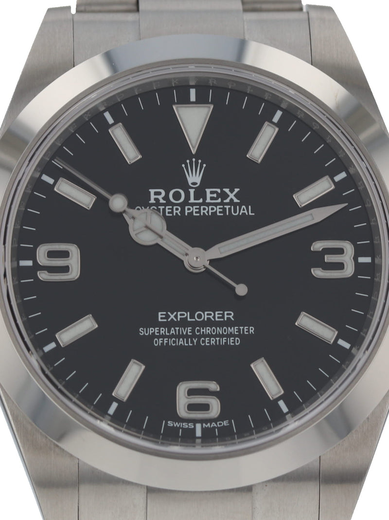 38228: Rolex Explorer 39, "Mark II" Dial, Like New 2019 Full Set