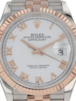 38258: Rolex Stainless Steel and Rose Gold Datejust 36, Ref. 126231, 2020 Full Set