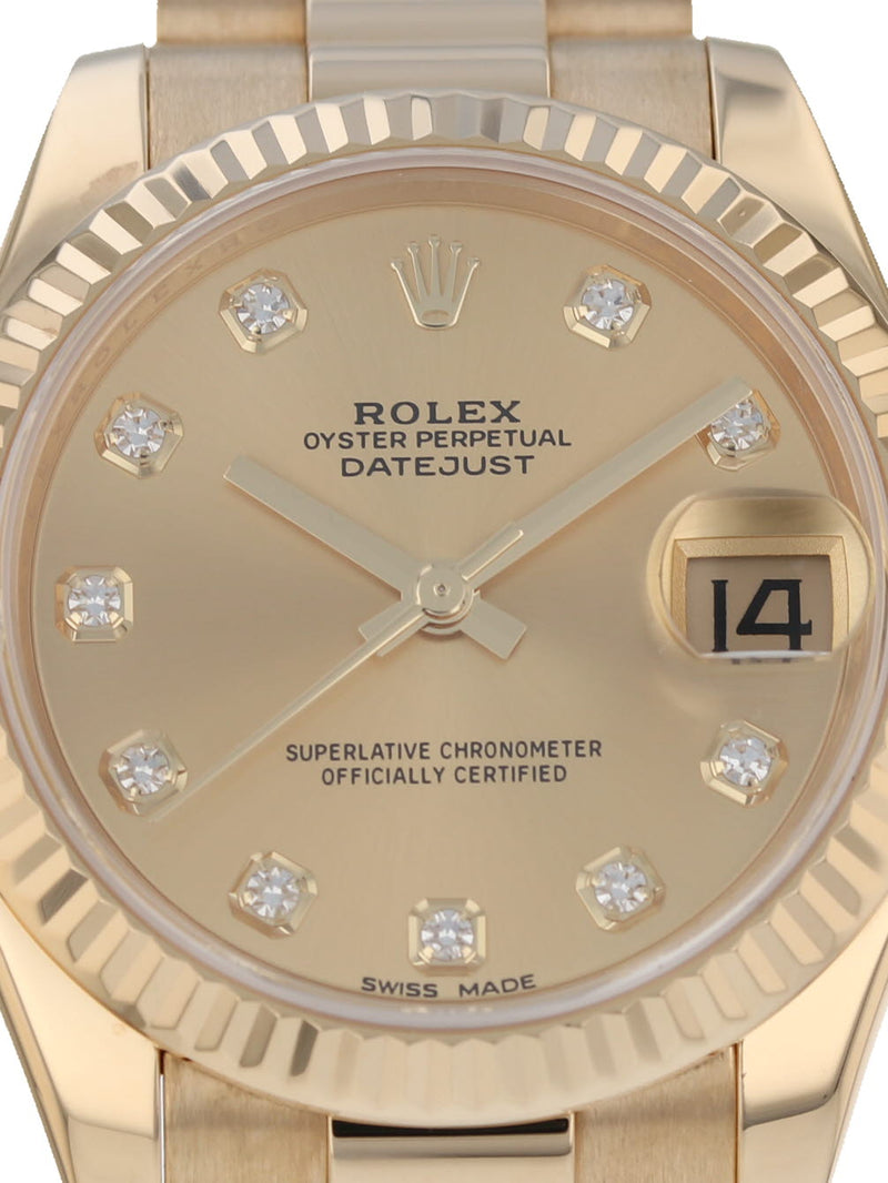 38344: Rolex Mid-Size 18k Yellow Gold President, Ref. 178278, 2018 Full Set